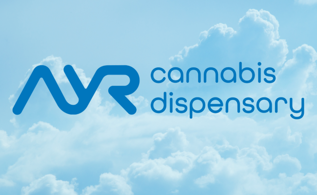 AYR Cannabis Dispensary Logo on Cloud Background